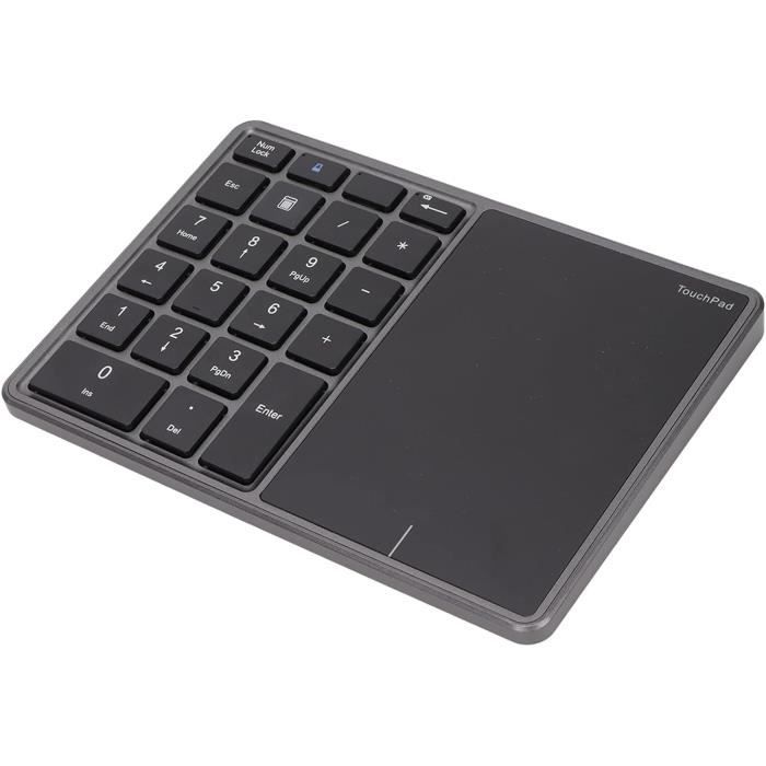 Pavé Numérique Sans Fil BT4.2 2.4G 22 Touches Avec Pavé Tactile - Gris Fer Pour PC Portable Mac Android