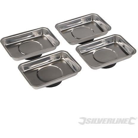Lot De 5 Plateaux Magnétiques + Ramasseur - Acier Inox, Tailles Variées, Pour Outils, écrous, Vis