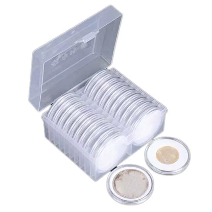 46 MM Capsules pour PièCes de Monnaie BoîTe Ronde pour PortePièCes et 7 Tailles (1620252730