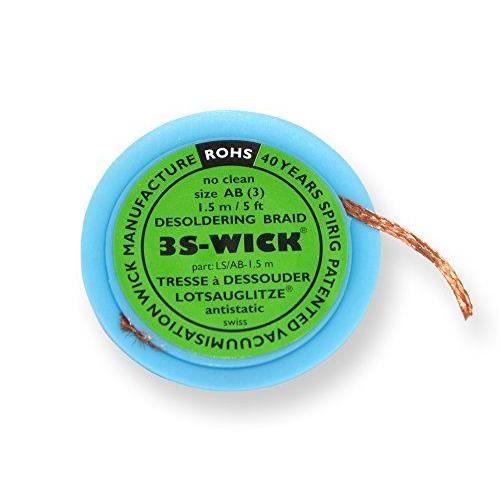 Spirig WICK2.2-1.5 3S-Wick Bobine Tresse à Dessouder Antistatique 2,2 Mm X 1,5 M