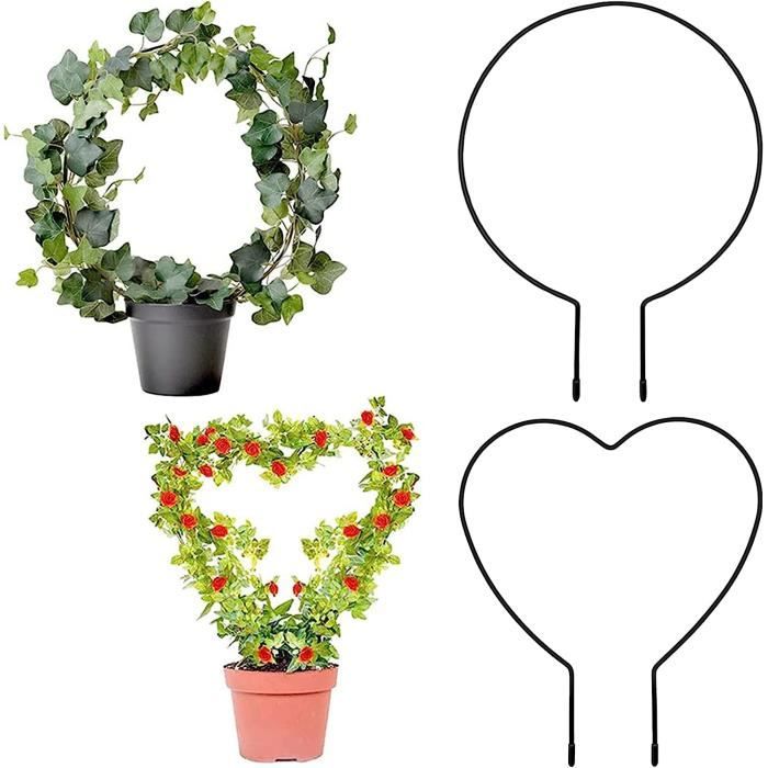 Treillis De Jardin En Métal Noir 30,5x40,6 Cm - Support En Forme D'Éventail Pour Plantes Grimpantes En Pot (Intérieur/Extérieur)