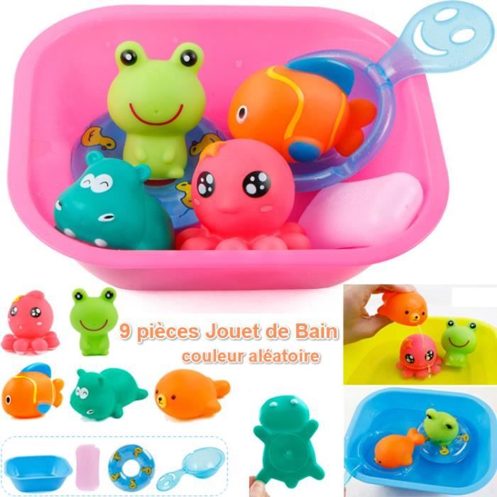 9 pièces Squishies JOUET DE BAIN Tout-Petits Bébé plaisir du jeu salle bain  flottant eau bain Jouets Cadeau d'Anniversaire Noël Fête