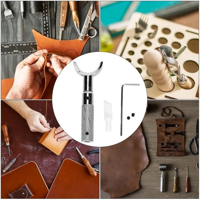 Lot De 20 Outils Pour Travail Du Cuir – Marteau, Couteau Rotatif, Poinçons… Pour Débutants Ou Pros