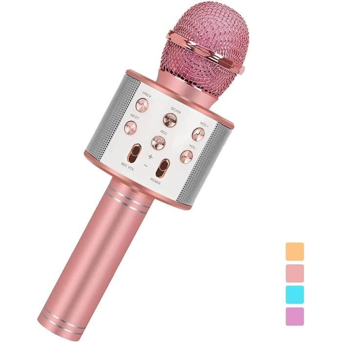 Microphone sur pied pour , jouet sans fil coloré, microphone portable pour musique et chant, pour filles, anniversaire, Noël, salle de jeux, voyage, salle de classe, maison