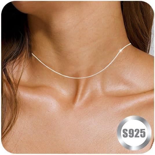Collier Argent 925 Feuille Strass Irisé – Chaîne 50 Cm, Pendentif Vintage Années 1930, Occasion