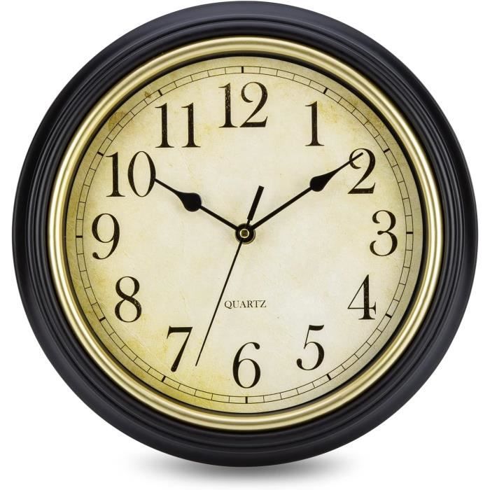 Horloge Murale Rétro Plumeet 25 Cm - Silencieuse - Classique - Salon/Chambre