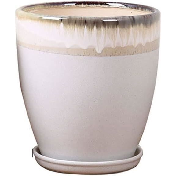 Cache-pot en céramique, à rayures, diamètre 14 cm, jaoma Couleur rose/rouge La Redoute Interieurs | La Redoute