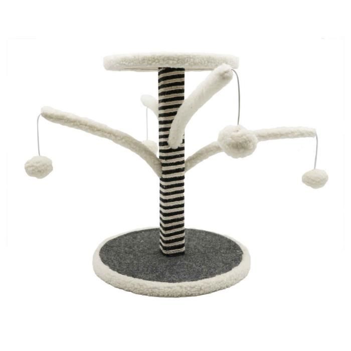 Comparer les prix de Tyrol - Poteau Griffoir Branche Gris et Blanc - 44Cm