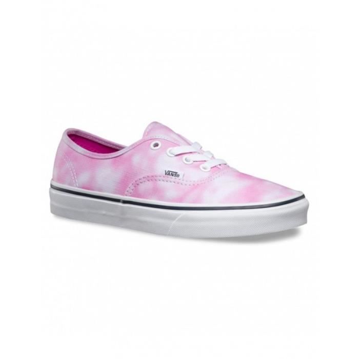 Chaussures Vans K Authentic - Tie Dye Rose - Mixte - Lacets - Tige en textile