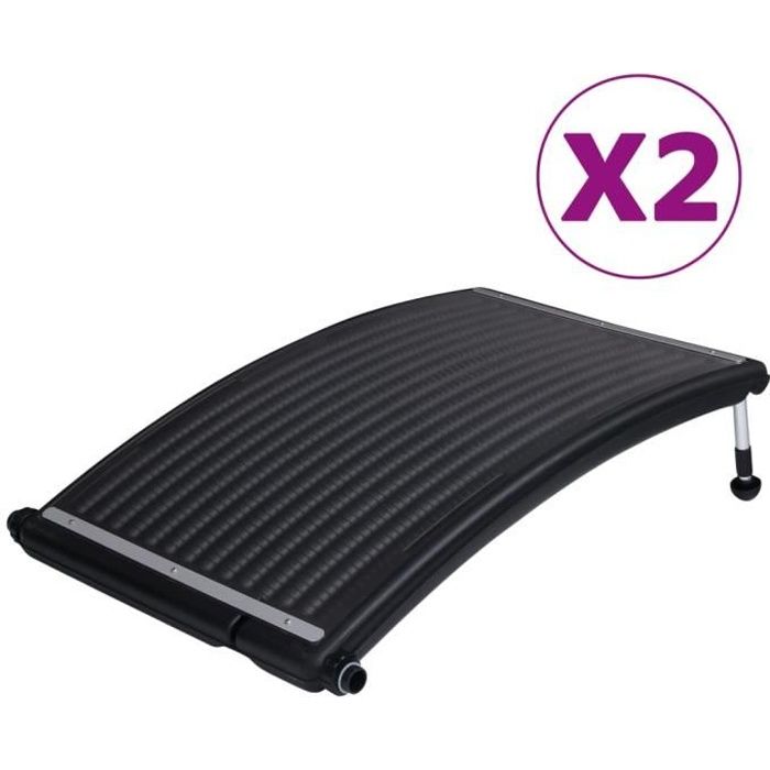 vidaXL Panneaux de chauffage solaire de piscine courbés 2 pcs 110x65cm 3059850