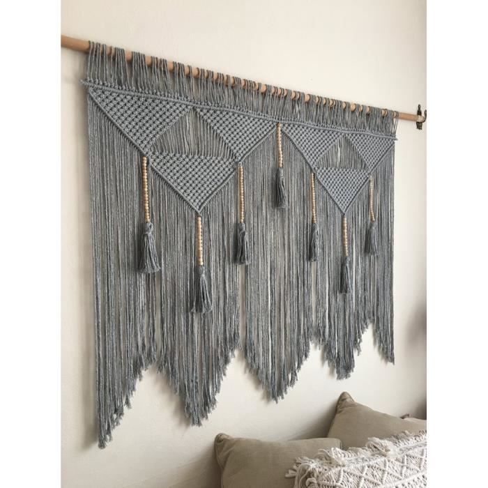 Grande Tapisserie Murale Macramé Tissée - Décoration Bohème 3 Pieds X 66 Pouces - Occasion