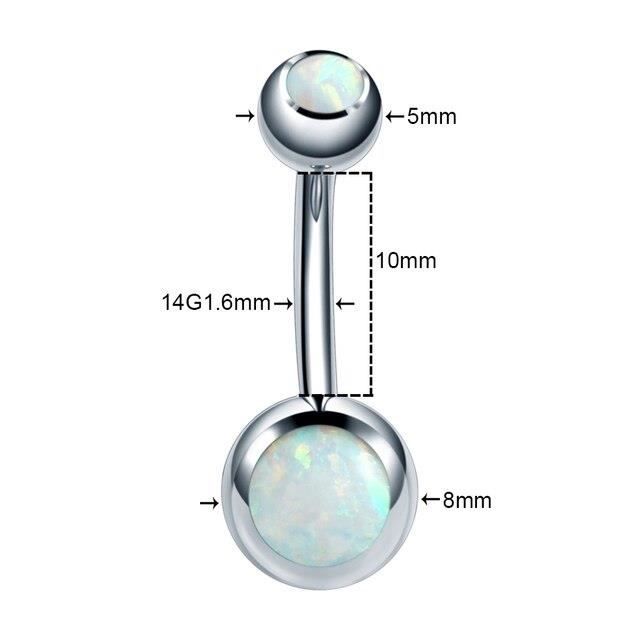 Lot De 4 Piercings Nombril Acier Chirurgical 14G - Anneau Inverse Courbé, Zircone, Pour Homme Et Femme