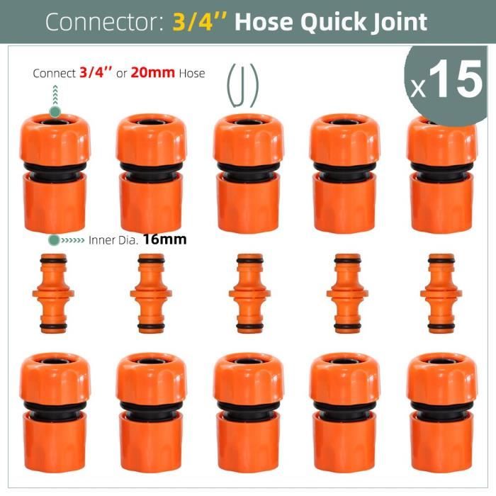 Lot De 2 Raccords Rapides Mâle G1/2 (1/2 Pouce) Pour Robinet - Pour Tuyau D'arrosage Jardin, Lavage Voiture - Avec Joint Caoutchouc - 2