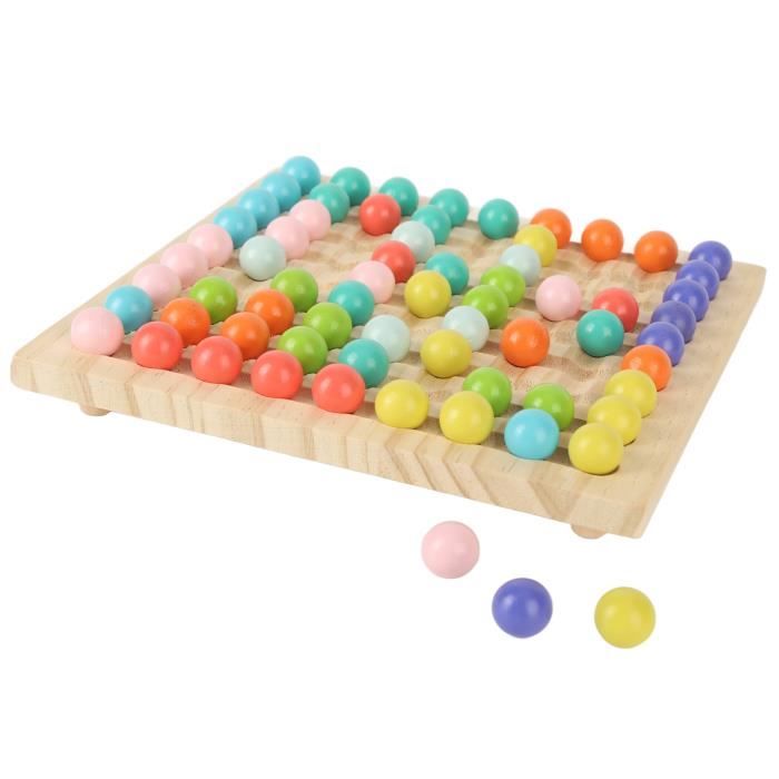 KRUZZEL – Jeu De Mosaïque Montessori En Bois – 22403 Perles à Clipser Arc-en-Ciel, 22x22 Cm – Pour Enfants 3 Ans Et Plus