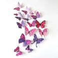 12 pièces aimants pour réfrigérateur 3D papillon beaux d'art autocollant mural bricolage décalcomanie pour  AIMANTS - MAGNETS-1