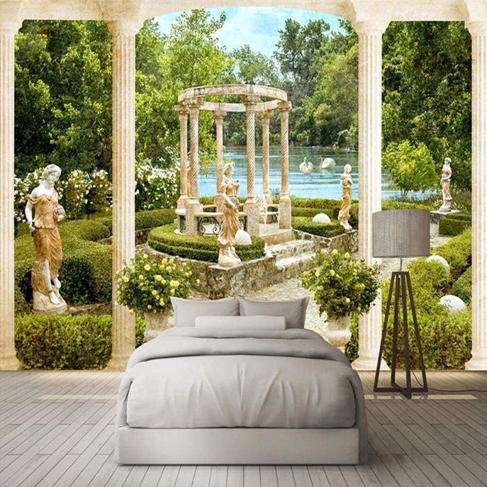 Autocollant De Porte Paysage Et Eau Porte Papier Peint Auto-adhésif Porte Affiche Chambre D