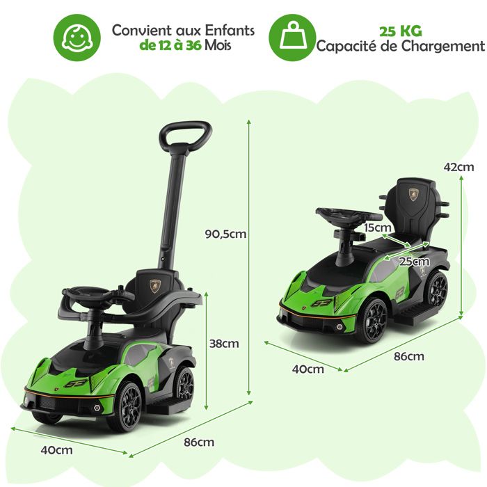GOPLUS Mini Voiture Électrique 6V Enfant – 2 Km/h, Télécommande, LED, Klaxon, Repose-pieds, Charge 20 Kg, Pneus Tout Terrain – Dès 18 Mois