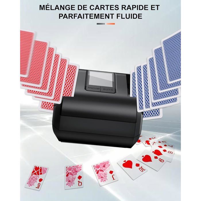 Mélangeur De Cartes Automatique MXTIMWAN - 1 à 2 Jeux - USB Ou Piles - Neuf