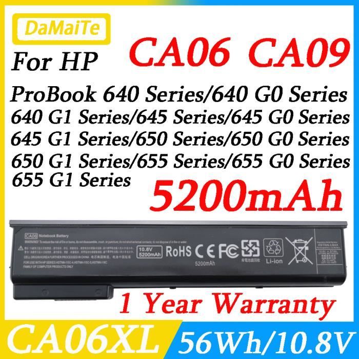Laptop Akku Für HP ProBook 640 645 650 655 G0 G1 – 10.8V 5200mAh, Ersatz Für CA06, HSTNN-LB4Y