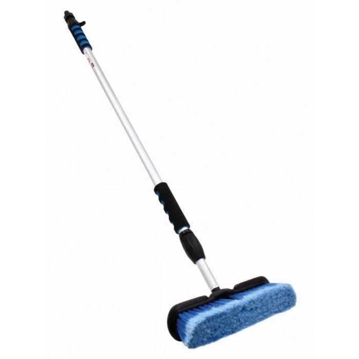 Brosse De Nettoyage Avec Manche Télescopique | 4 Têtes | 120-142 Cm | Pour Salle De Bain, Carrelage, Sols