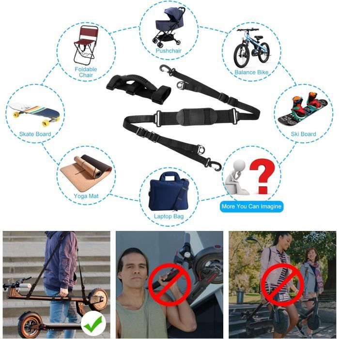 Sac de Transport pour Scooter Housse, Sangle D'épaule pour Trottinette et  Poignées Brake Spiral Cable Protector Scooter Accessoires