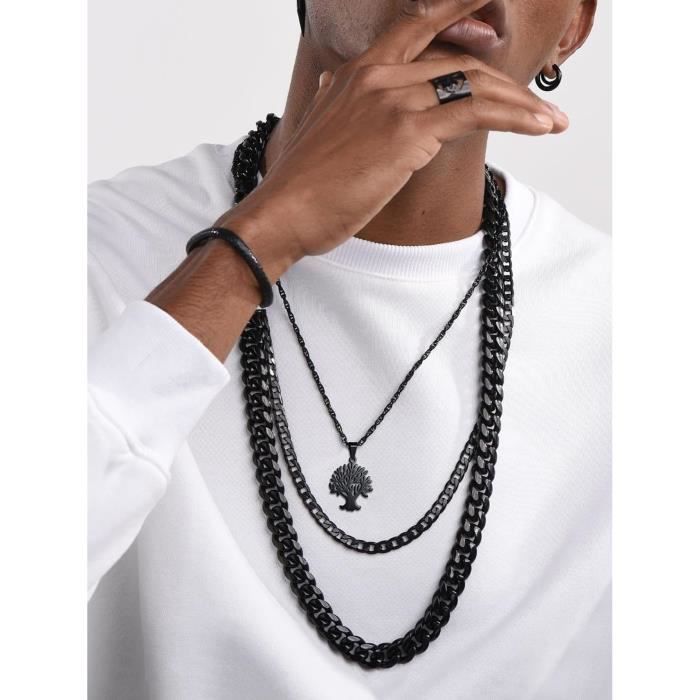 Collana a catena cubana HipHop Miami Curb da 8-16 mm Collana da uomo in acciaio inossidabile con catena a maglie cubane Gioielli Rappe  36