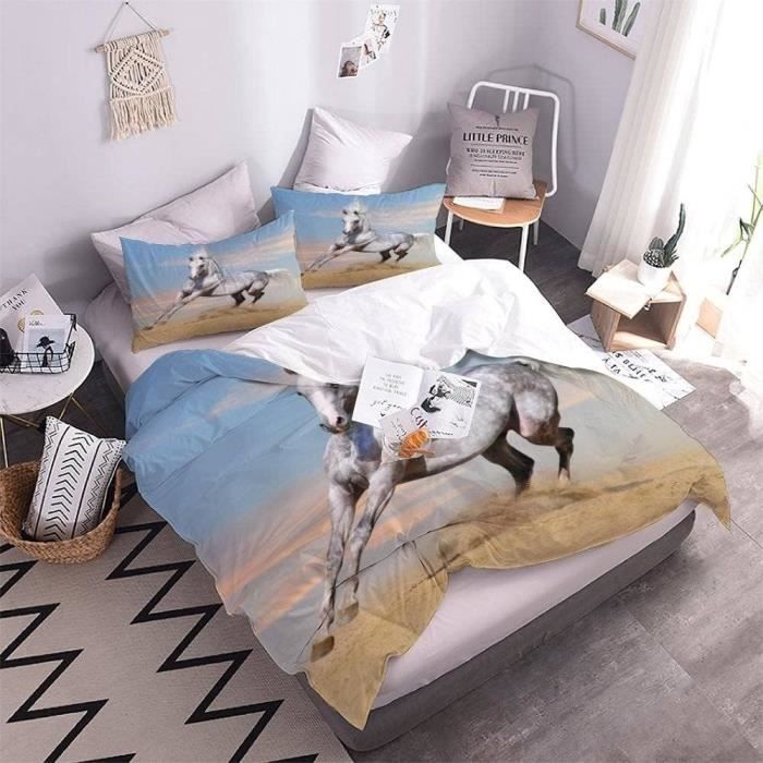 Vency Housse De Couette 200x200cm 3 Pièces Gris Stripe - Coton Oeko-TEX