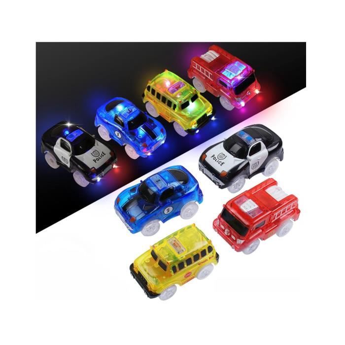 Sikkeby 4 Pack Voitures Circuit Avec 5 LED Flash - Jouet Voiture Lumineuse Brille Dans Le Noir Pour Enfants Cadeau Anniversaire Garçon Sikkeby 4 Pack Voitures Circuit Avec 5 LED Flash - Jouet Voiture Lumineuse Brille Dans Le Noir Pour Enfants Cadeau Anniversaire Garçon