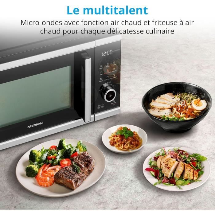 Microonde avec air fryer (Friteuse sans huile à air chaud integrée,25L,900W,1500 W air chaud,10