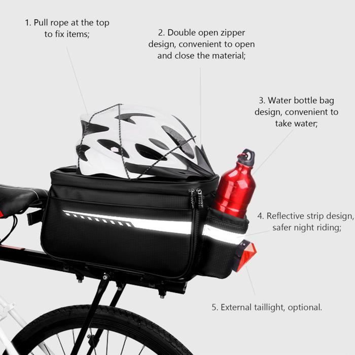 Remorque Porte Moto Sac De Transport/sacoche Arrière Pour VTT - Double Poche, Se Fixe Sur Le Porte-bagages Ou La Selle, Générique Sac De Selle VTT Générique