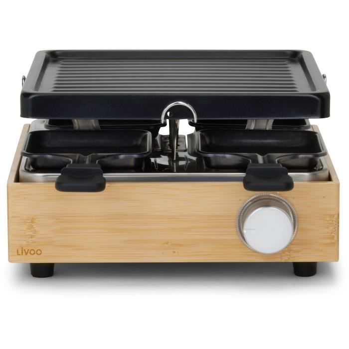 Raclette-Gert Fr 4 Personen 800W Mit Grill  DOC311 Bambus Bambus Raclette  Grill