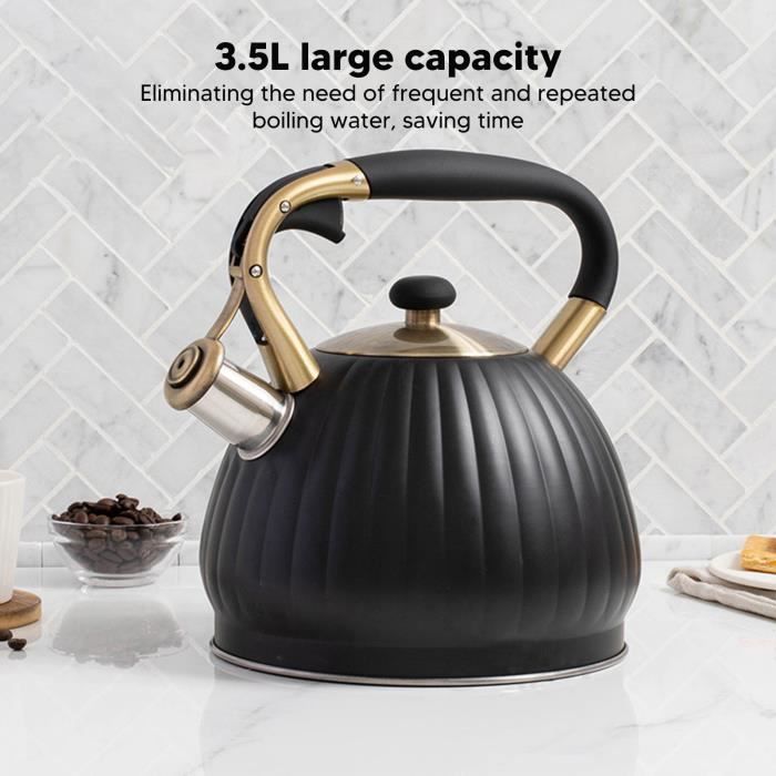 Bouilloire Sifflante Portable 2,5 L Prima - Acier Inoxydable Vert Foncé, Compatible Gaz/Induction, Camping & Pêche