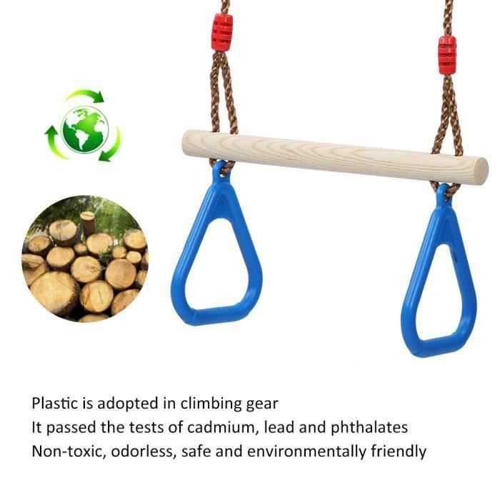 Anneaux De Gymnastique Extérieurs Pour Enfants Et Adultes – Balançoire Trapèze Réglable, Longueur 115-180 Cm
