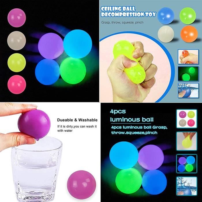 Delsen Lot 6 de Balles Anti-Stress pour Enfant et Adulte, Colorées Balle Antistress, Balle