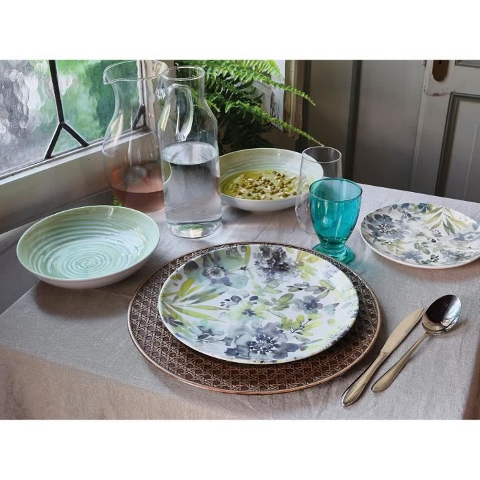 Service De Table Blanc Assiette Service Vaisselle Tognana Mallorca 18 Pièces | Porcelaine Beige | Pour 6 Personnes Service Vaisselle 6 Personnes Porcelaine Blanche
