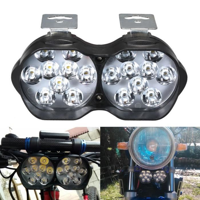 Moto LED Support de phares Rétroviseur Lampe Spotlight Extension Support  Clamp Moto Scooter Accessoires