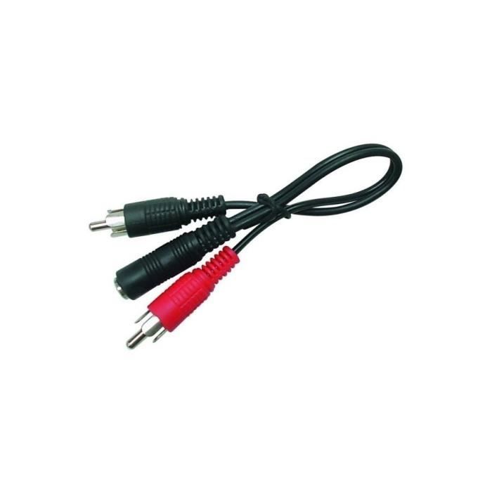 VSHOP® Câble avec fiche jack 3.5mm stéréo femelle et fiche RCA x2 mâles-  0m15 - Cdiscount Informatique