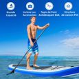 Stand up paddle gonflable 300 x 76 x 10cm Planche de surf portable avec pagaie, leash, pompe et sac de transport, support de caméra-2