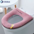 Abattant Wc,ZOTOBON confortable doux salle de bain siège de toilette Closestool lavable plus chaud tapis housse coussin - Type Pink-2