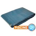 Bâche Piscine Ronde - TECPLAST - diam. 4,20m - Bleu - 140g/m² - Polypropylène - Filet d'écoulement-2