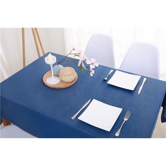 Gcxzb Nappe Rectangulaire Impermeable Coton Enduit Plastique Lavable Nappes Toile Cirée Protection Table Réutilisable De Cuisine & Maison Cafe Restaurant (Color : Light Blue, Size : 140x200cm
