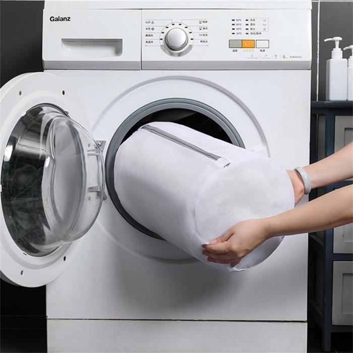 White-S - Sacs de lavage à linge en polyester, filet grossier, panier à  linge pour machines à laver, sac de s - Cdiscount Electroménager