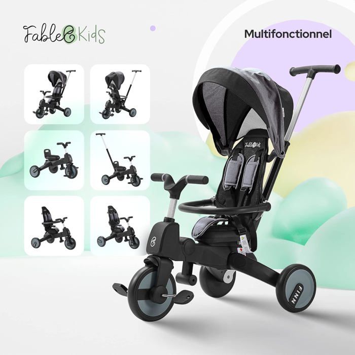 FableKids® Tricycle 7in1 Enfant Tricycle de course Roue d'apprentissage Enfants