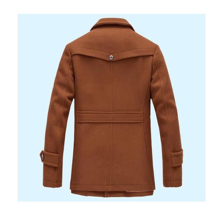 Parka homme de Marque d affaires Couleur unie Col de costume Parka Grand format XXL style automne et hiver homme Noir Noir Cdiscount Pret a Porter