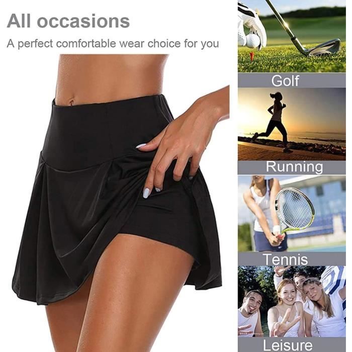 JUPE Sport pour Femme Jupes avec 2 Poches Sports Entra nement