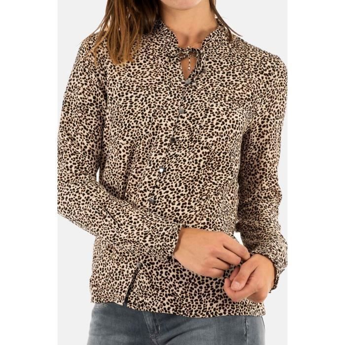 Chemisier Le Temps Des Cerises susan 0117 leopard XS Beige Cdiscount Pret a Porter