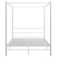Cadre de lit à baldaquin - Simplicity MODE - Blanc Métal - 160x200 cm - TOP VENTES-3