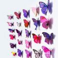 12 pièces aimants pour réfrigérateur 3D papillon beaux d'art autocollant mural bricolage décalcomanie pour  AIMANTS - MAGNETS-3
