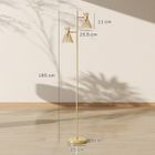 Lampadaire Double Tête Réglable HOMCOM - Abat-jour Verre Floral Doré, Douille E27 Max 40W (165cm) - 10