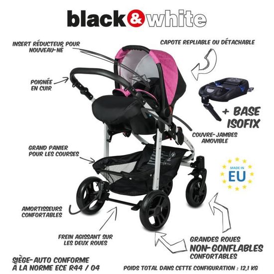 Poussette deals rose fushia